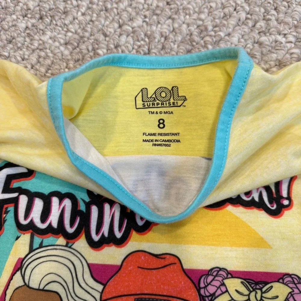 LOL Surprise! Girls' Yellow Fun in the Sun Pajama‎ Set Size 8